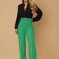 High Waist Pants With Buckle Belt