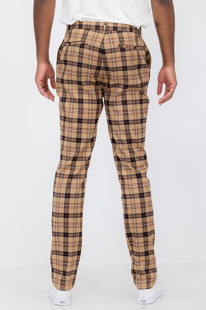 Plaid Slim Fit Trouser Pants SR005